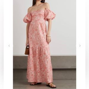 PEONY
Off-the-shoulder floral-print linen maxi dress